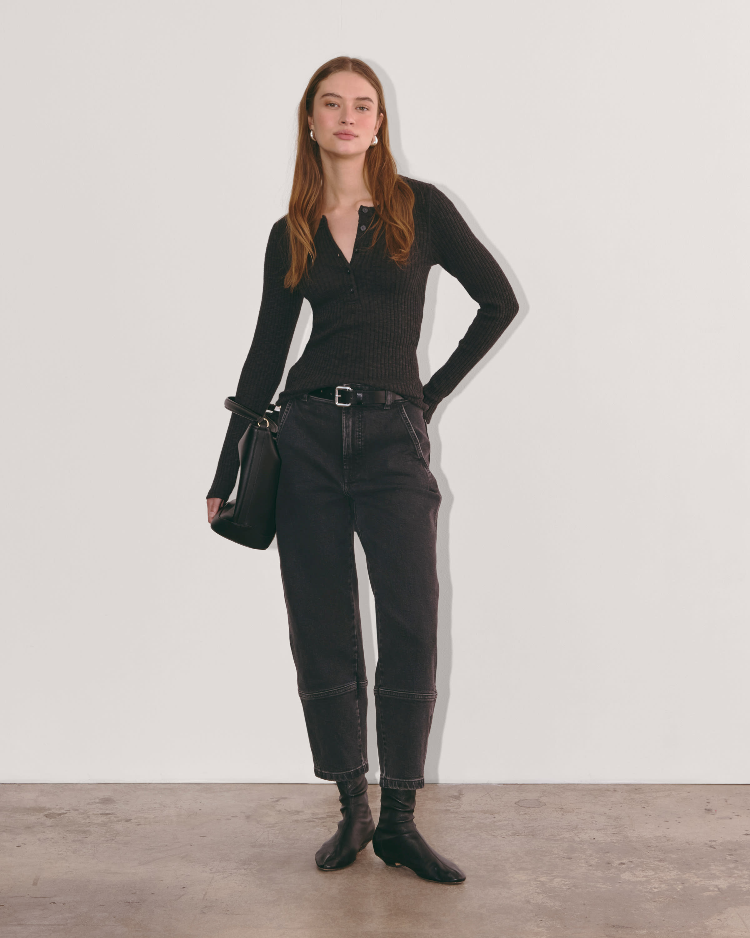 The Utility Barrel Jean Washed Black Everlane