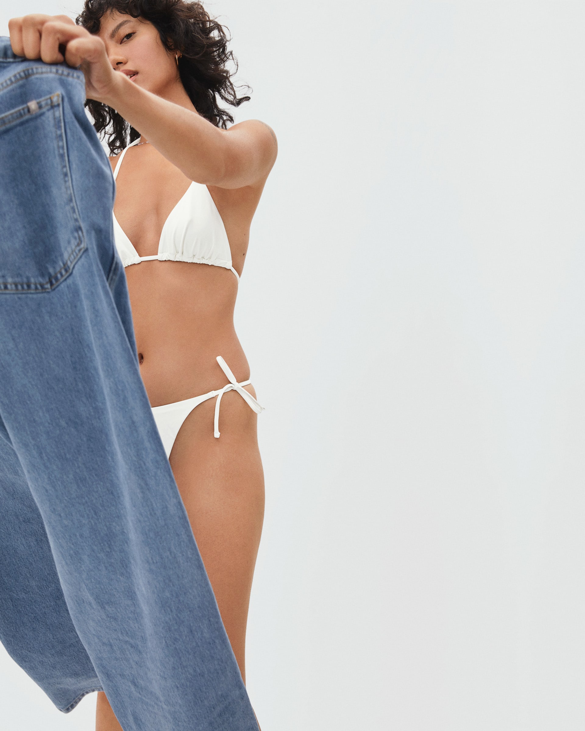 The String Bikini Top Off White Everlane
