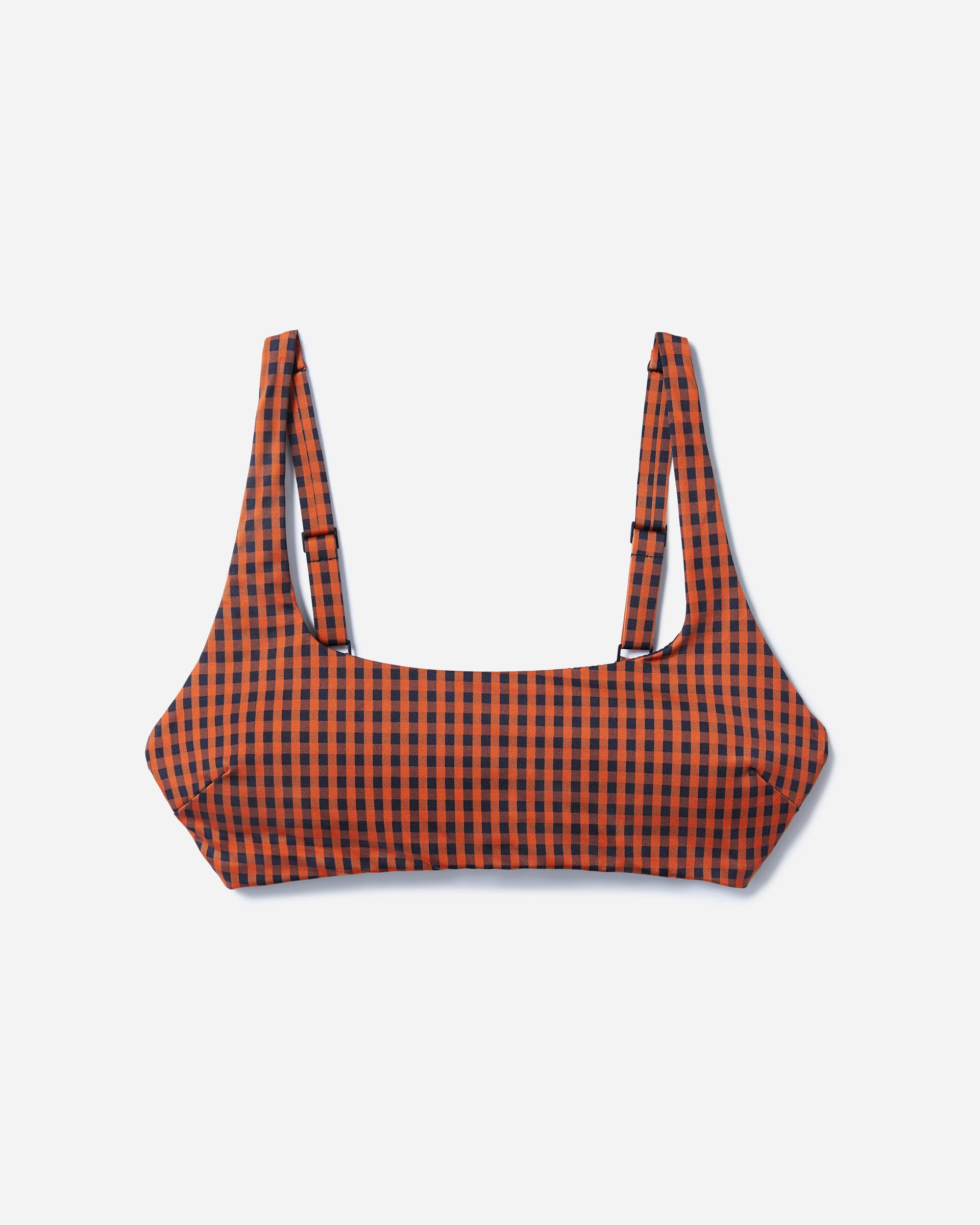 The Square Neck Bikini Top Honey Gingham Everlane