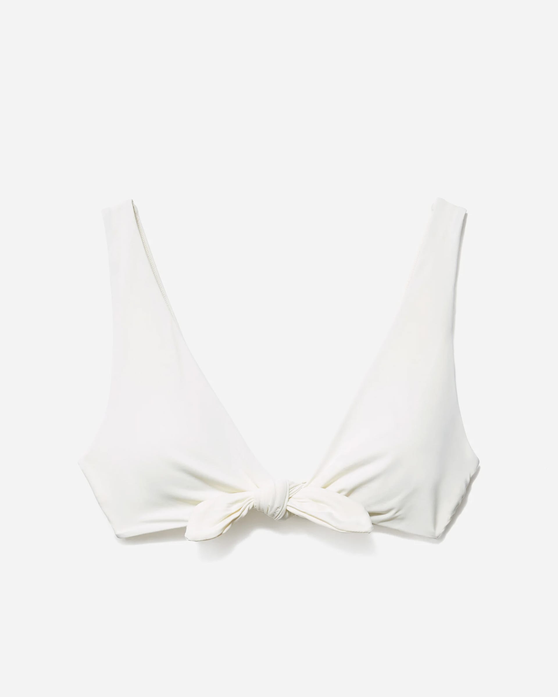 The Tie Front Bikini Top Off White Everlane
