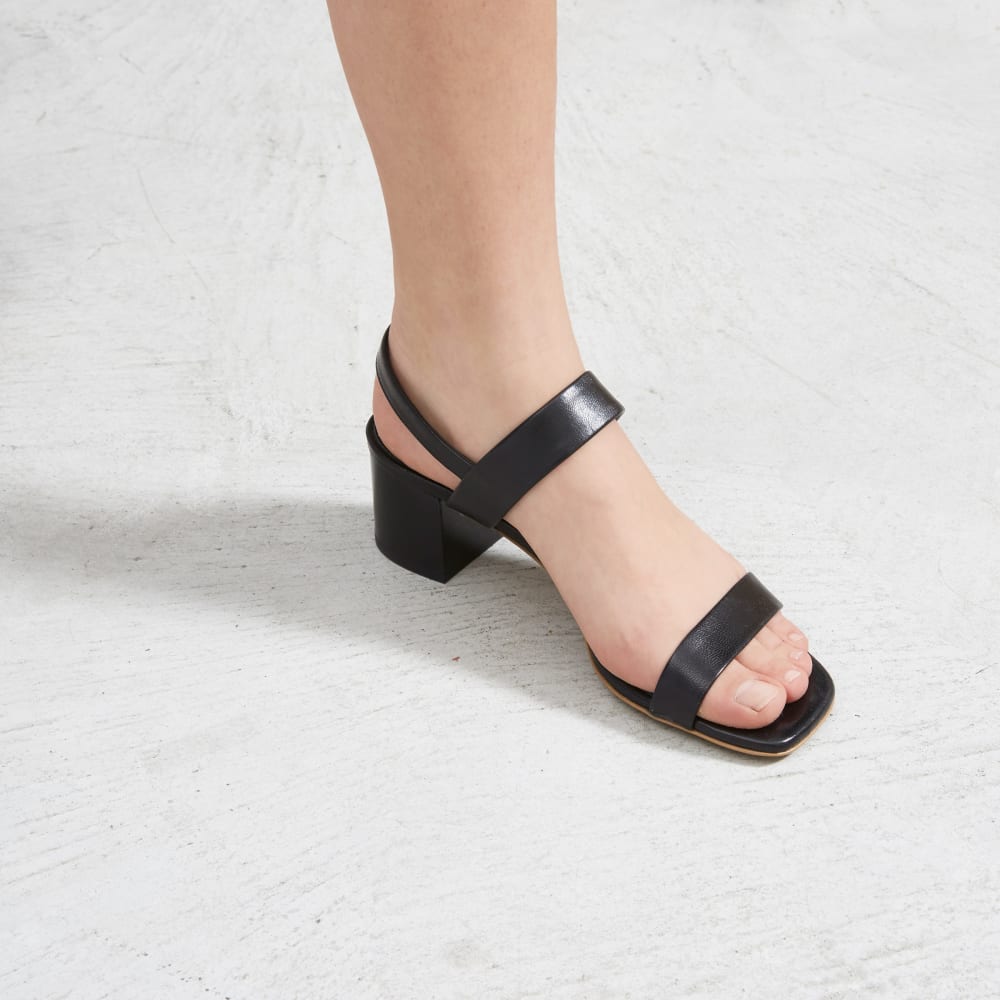 double strap sandals heel