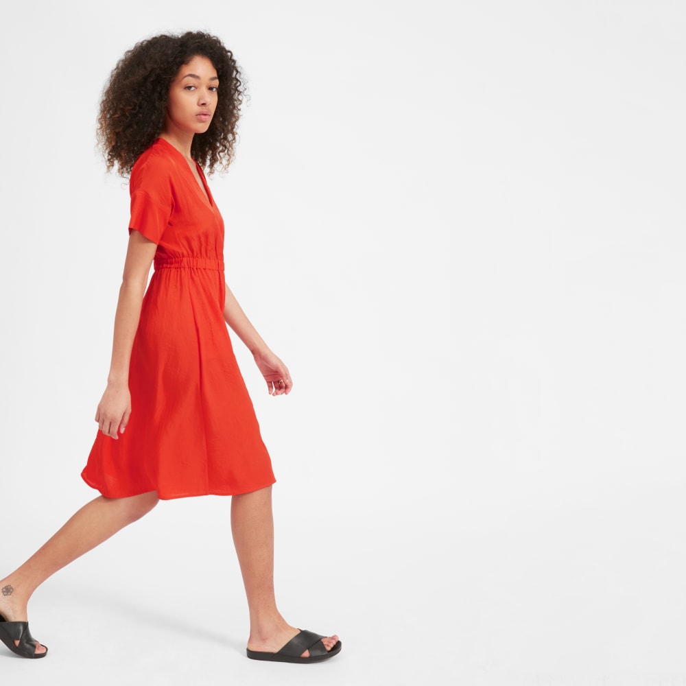 The Japanese Goweave Light V Neck Dress Everlane