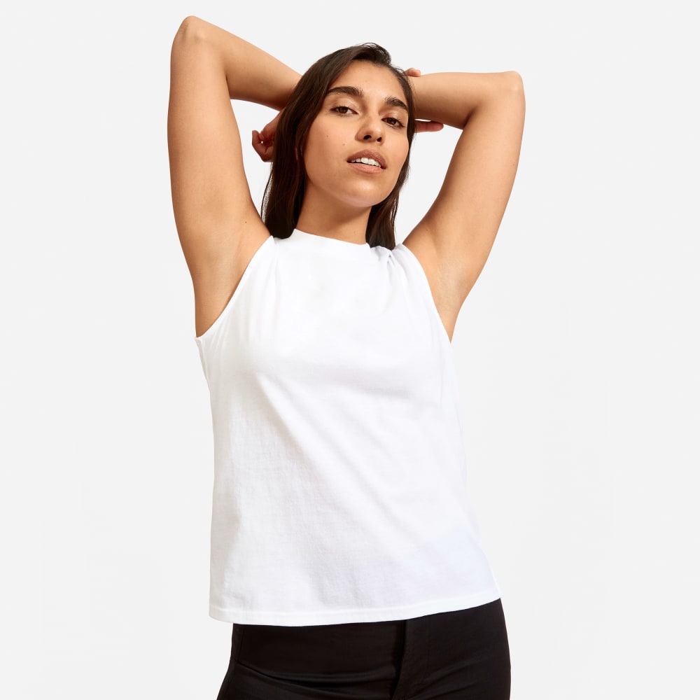 mock neck muscle tee