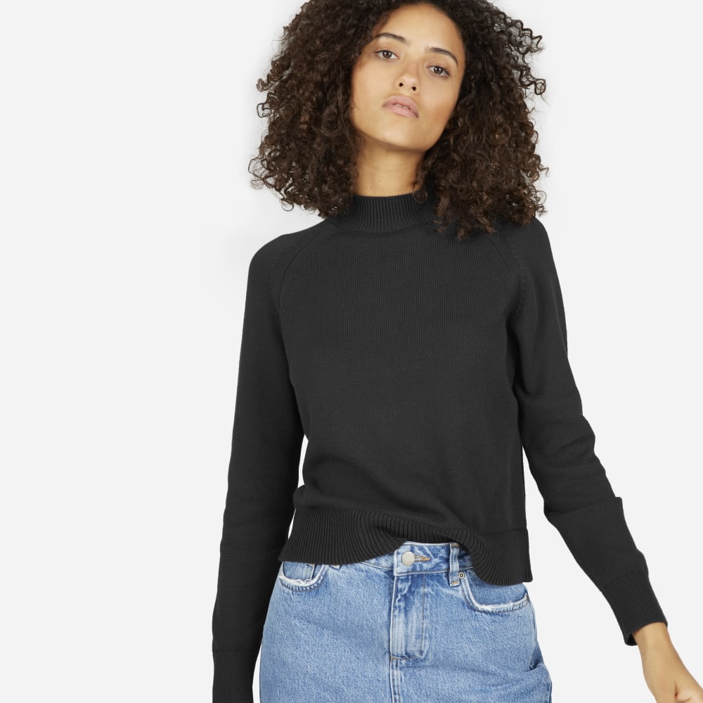 cotton mock neck top