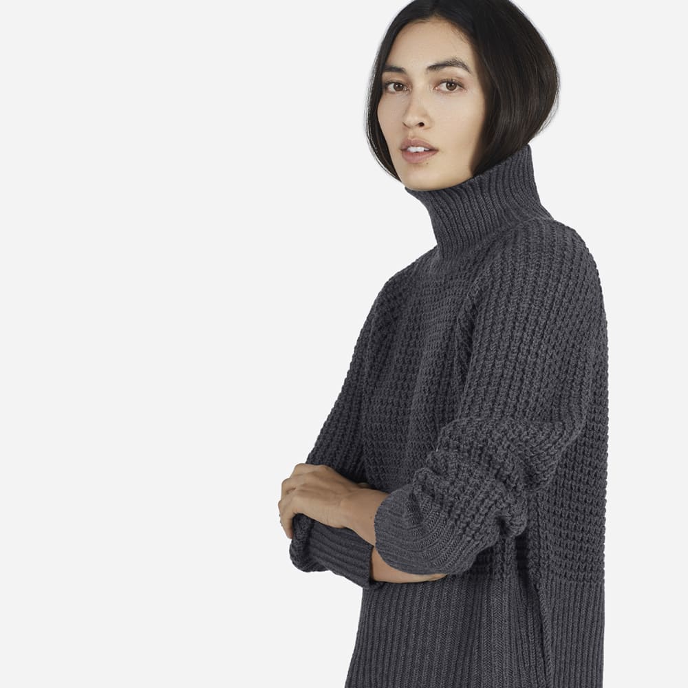 Waffle knit turtleneck Clearance