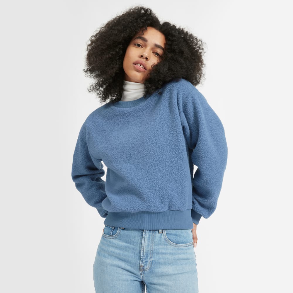 everlane oversized fleece crew