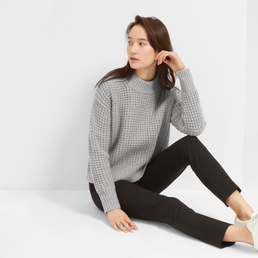 Everlane wool cashmere waffle square crew clearance