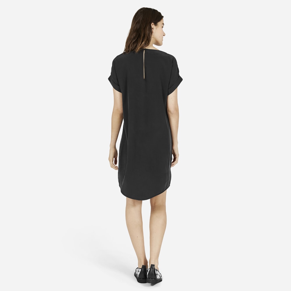silk short black dress