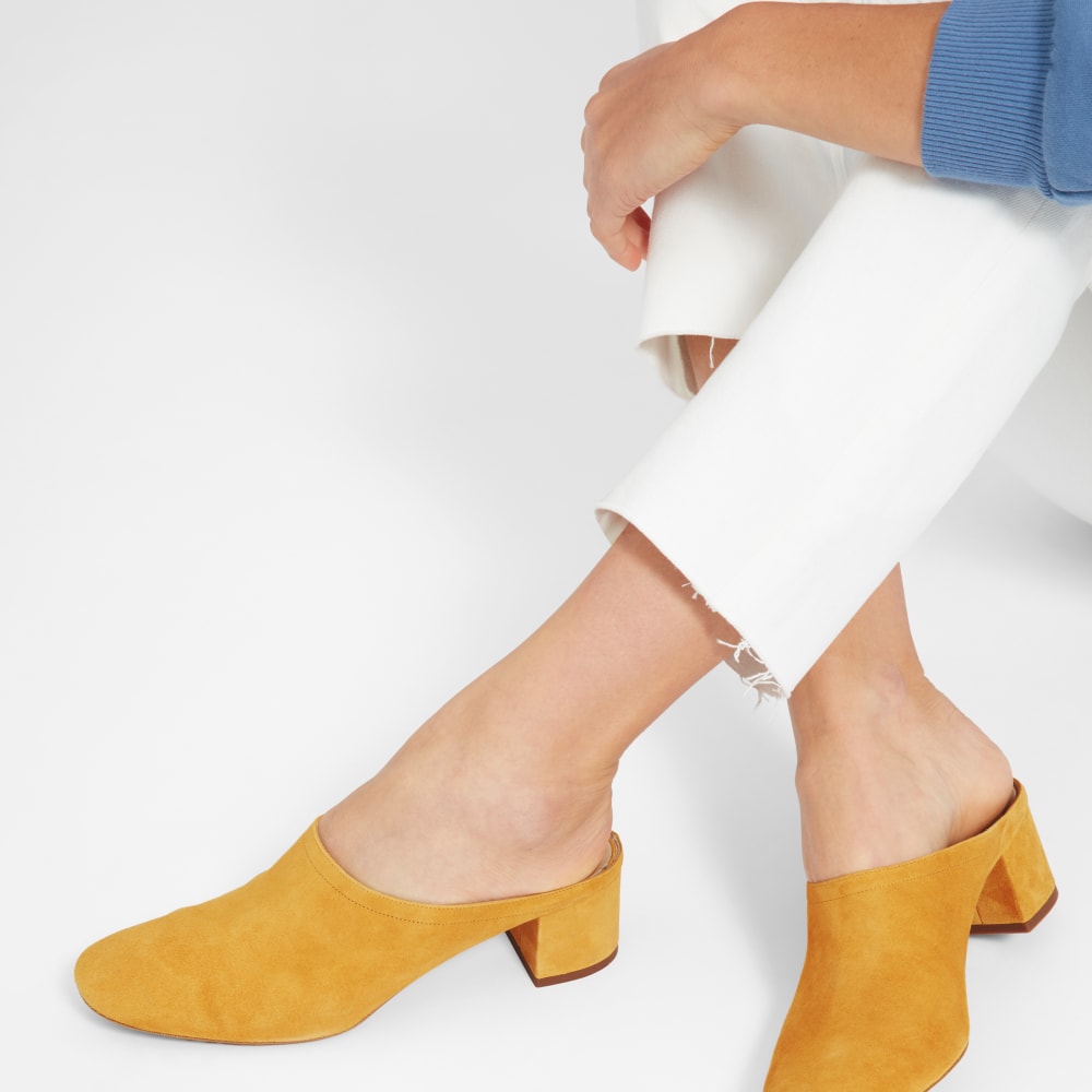 mustard colored mules
