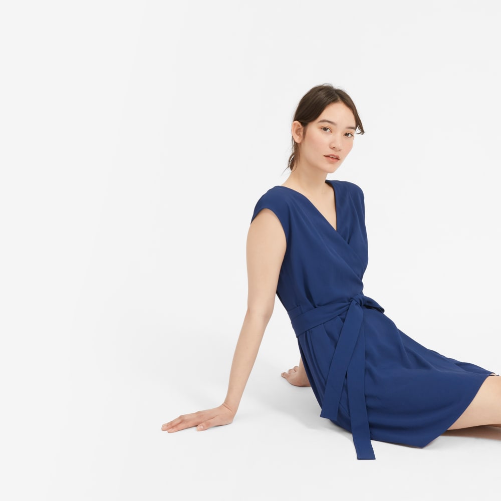 short sleeve mini wrap dress