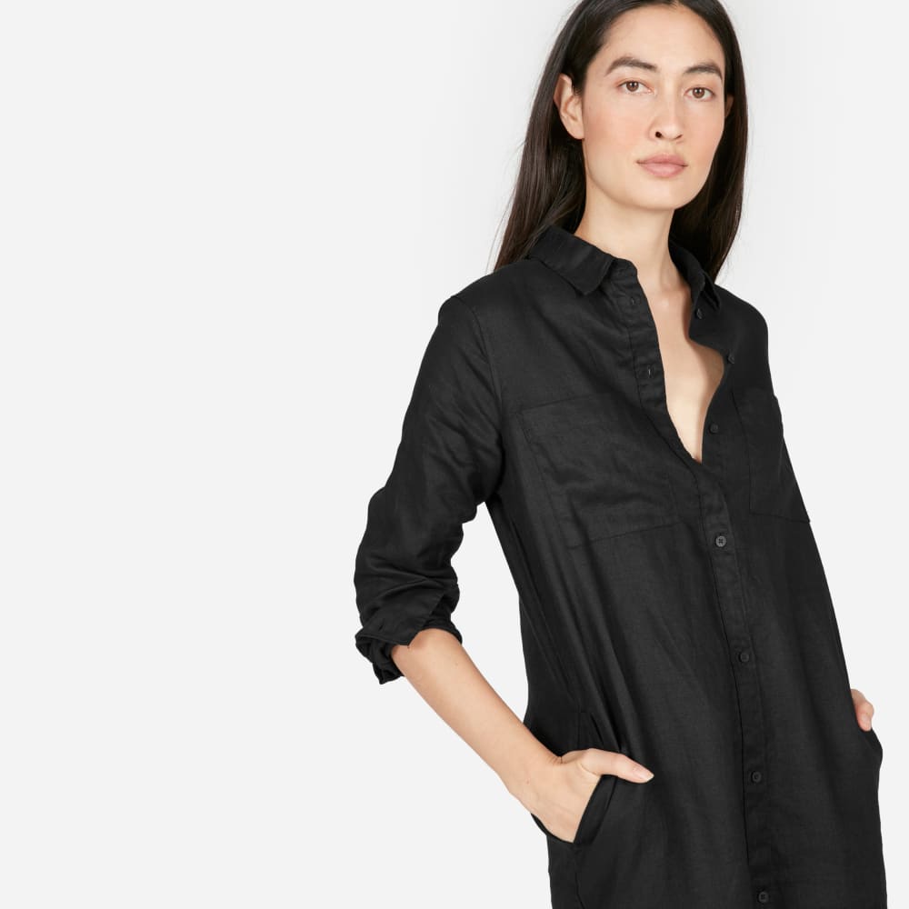 everlane linen shirt dress