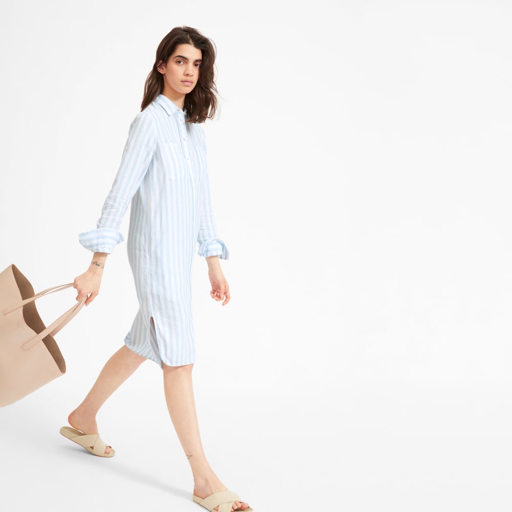 linen shirt dress white