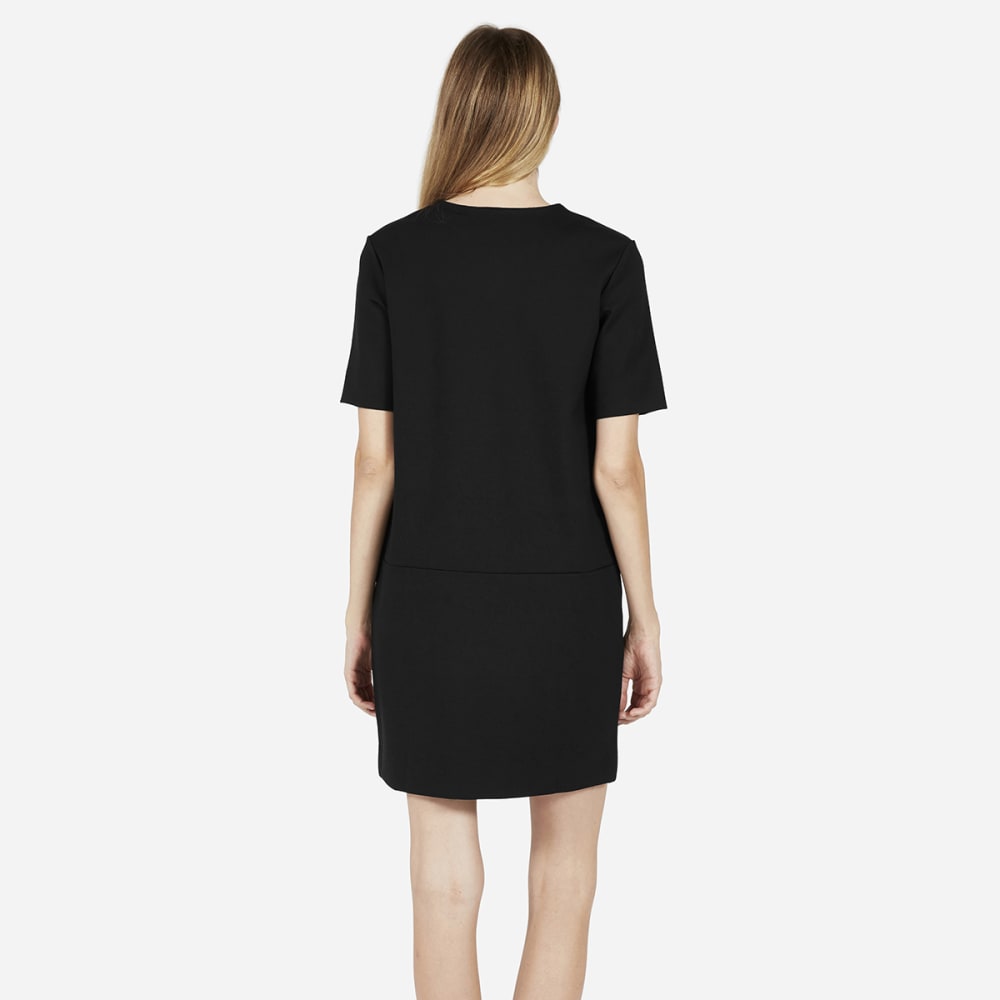 black ponte dress with sleeves