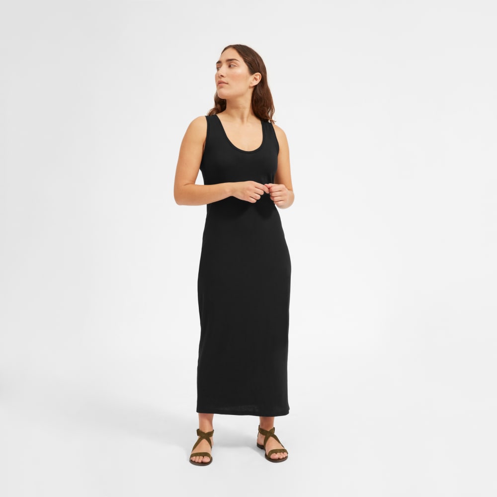 black cotton tank dress