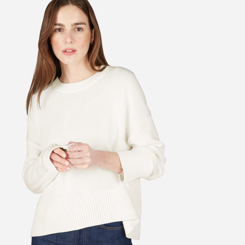 white cotton sweater