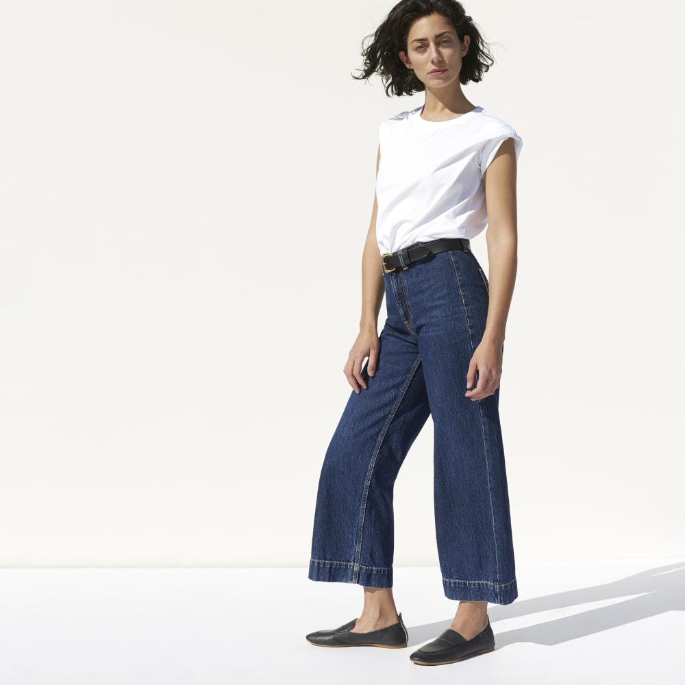 cropped wide leg jeans