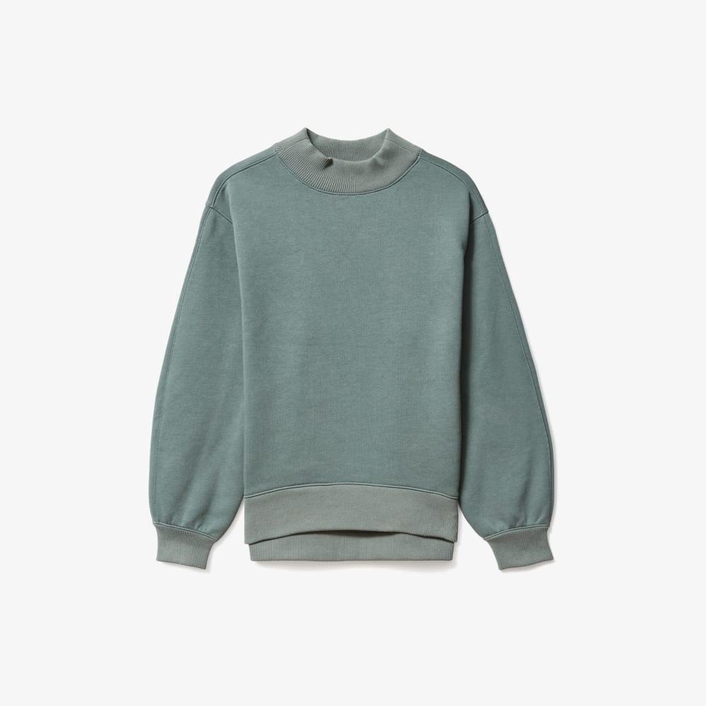 mock neck crew neck sweatshirt