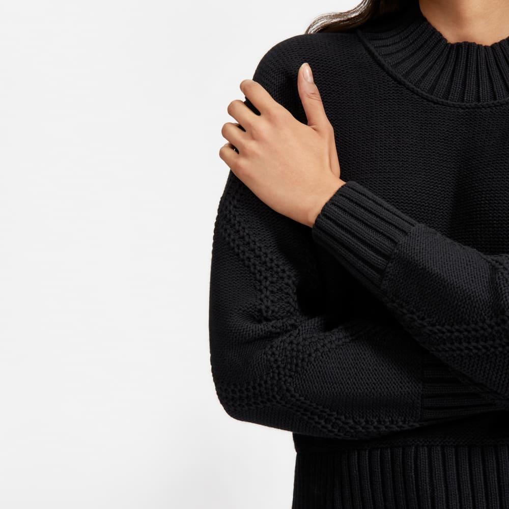 everlane cable knit sweater