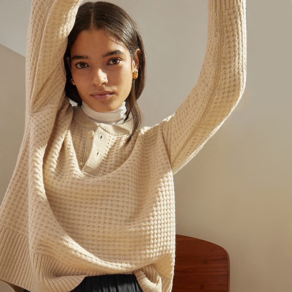 everlane waffle knit sweater