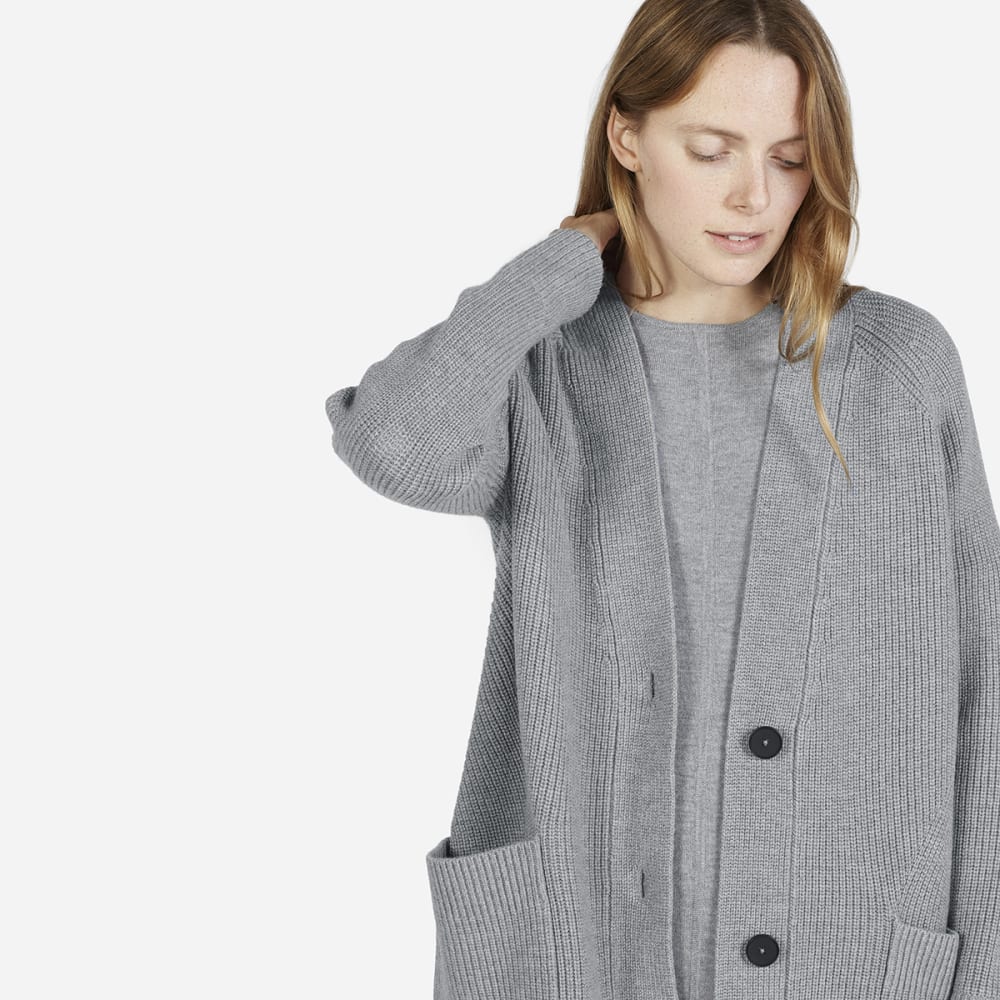 everlane chunky wool cardigan