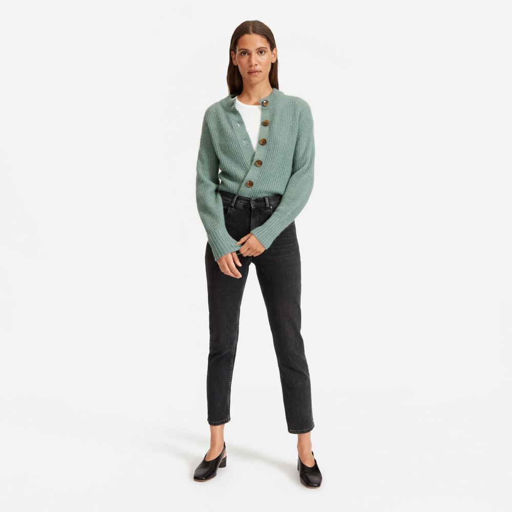 everlane the cropped alpaca cardigan