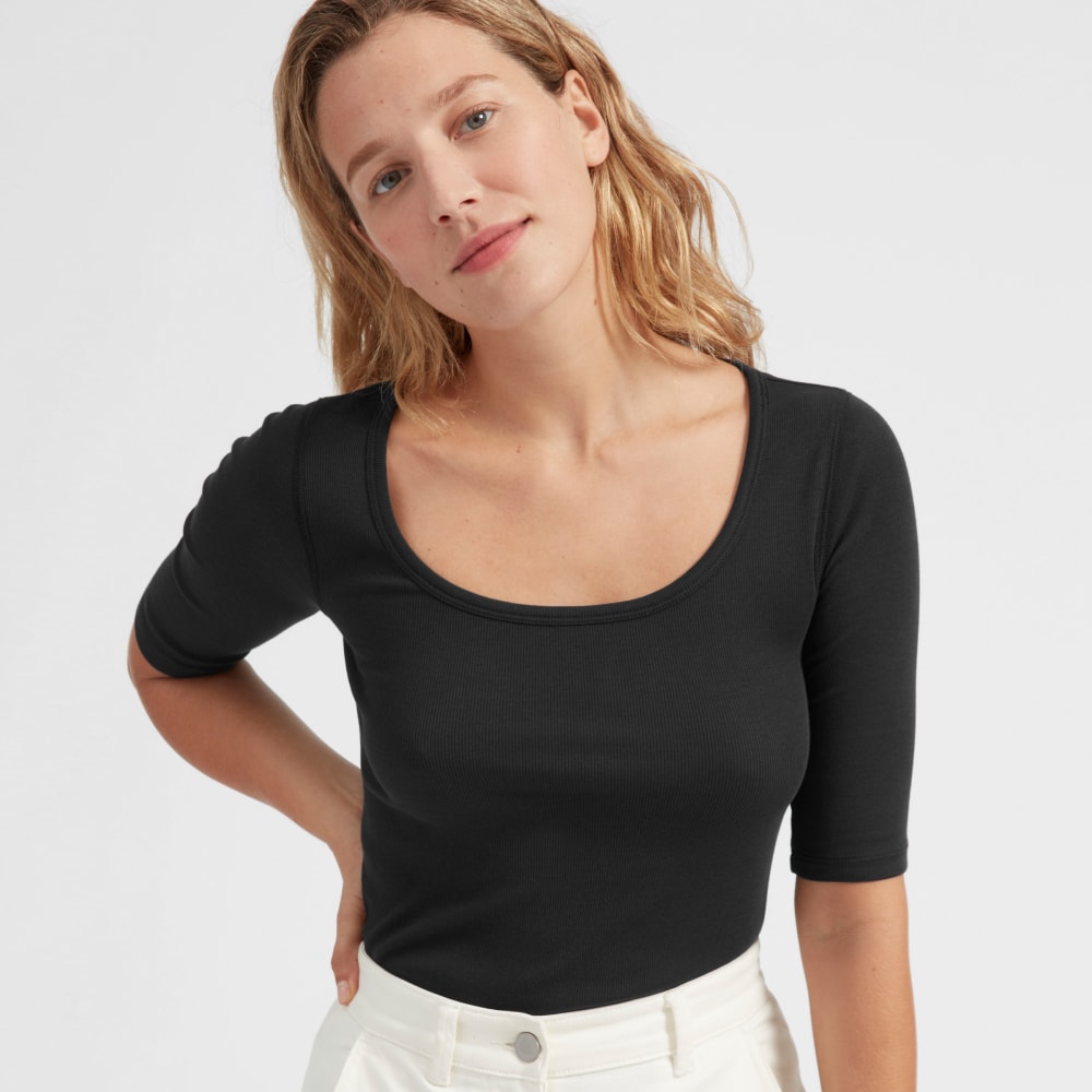 The Pima Micro Rib Scoop Neck Tee Everlane The Pima Micro Rib Scoop Neck Tee Everlane