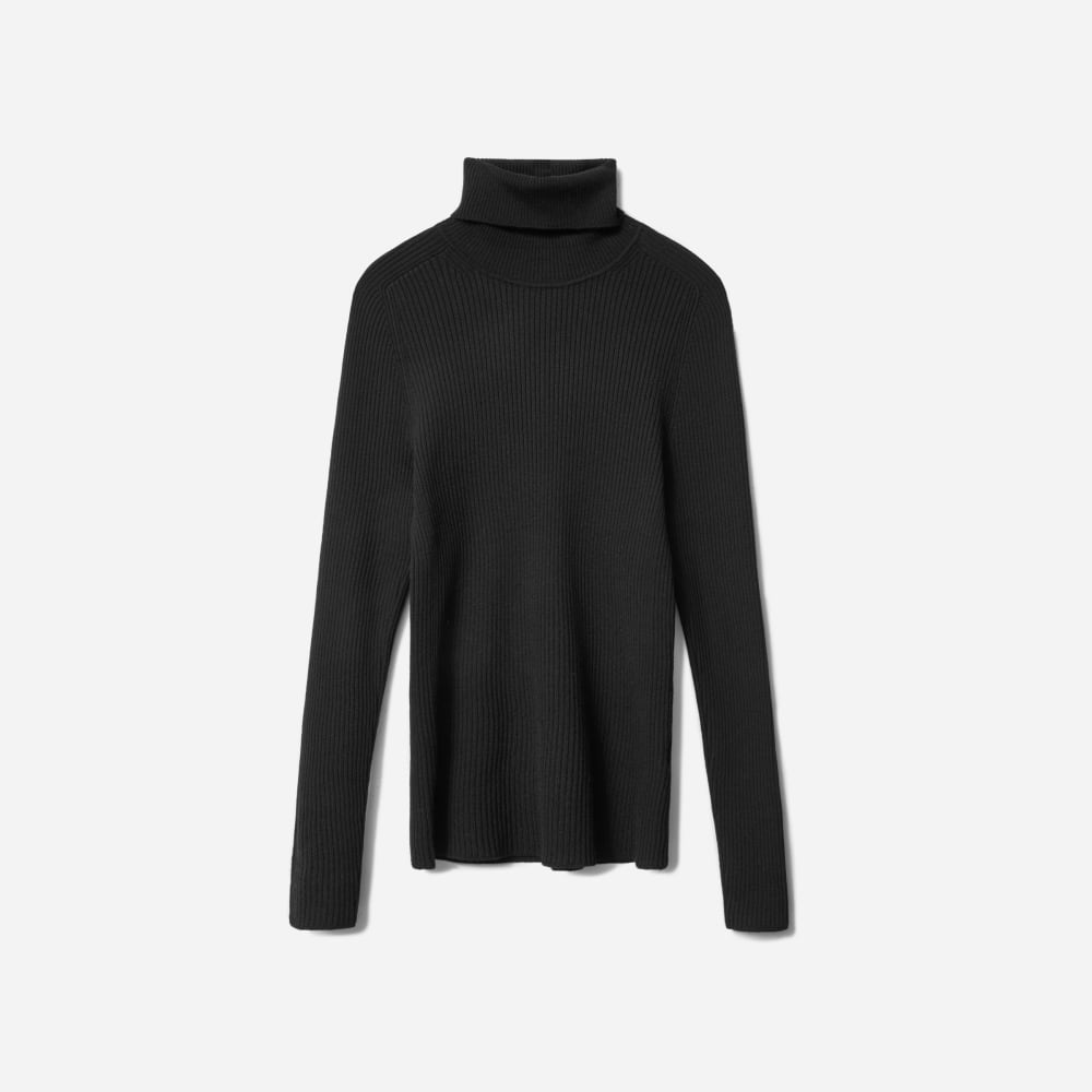 black merino turtleneck womens