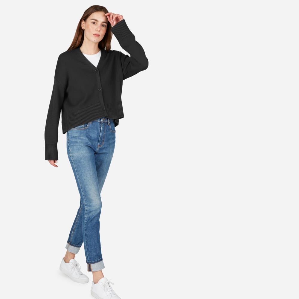 everlane black cardigan