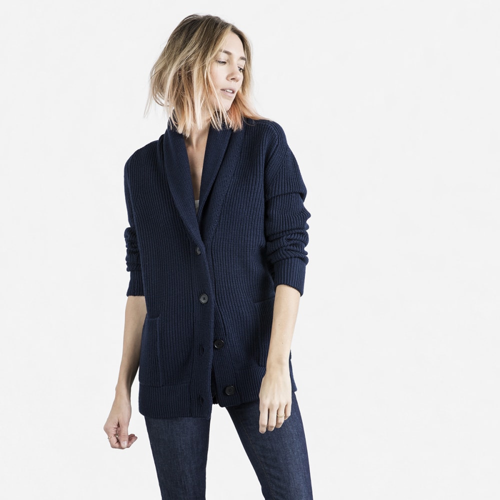 everlane chunky knit cardigan
