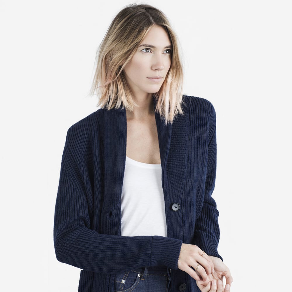 everlane chunky knit cardigan