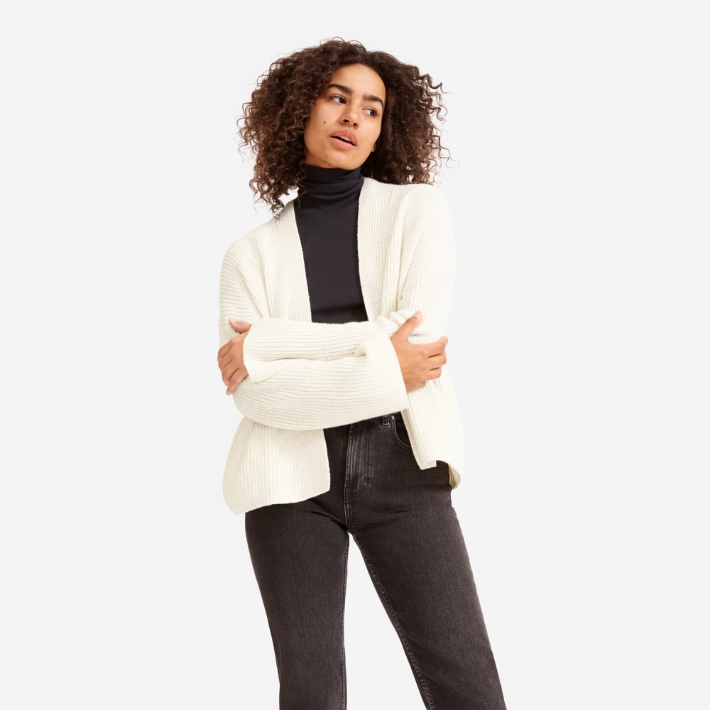 everlane twisted merino cardigan