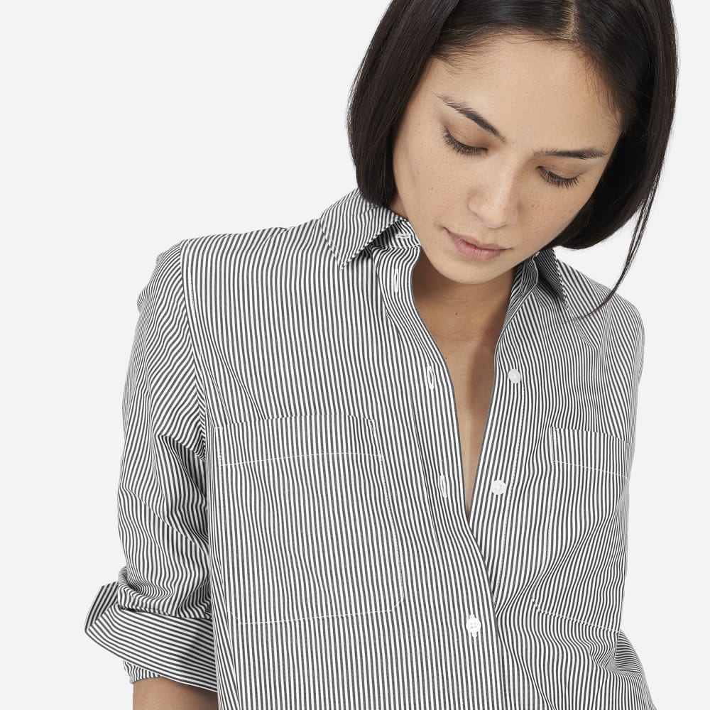 white poplin shirt dress