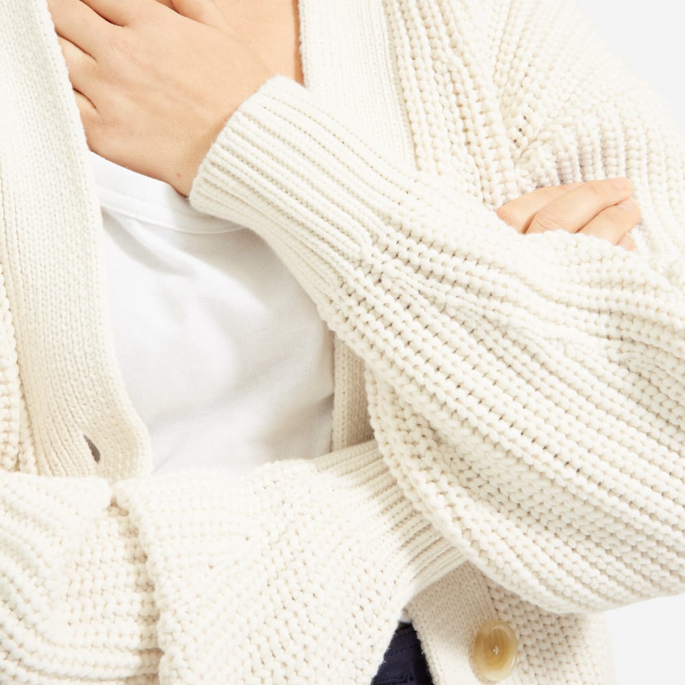 white chunky cropped cardigan