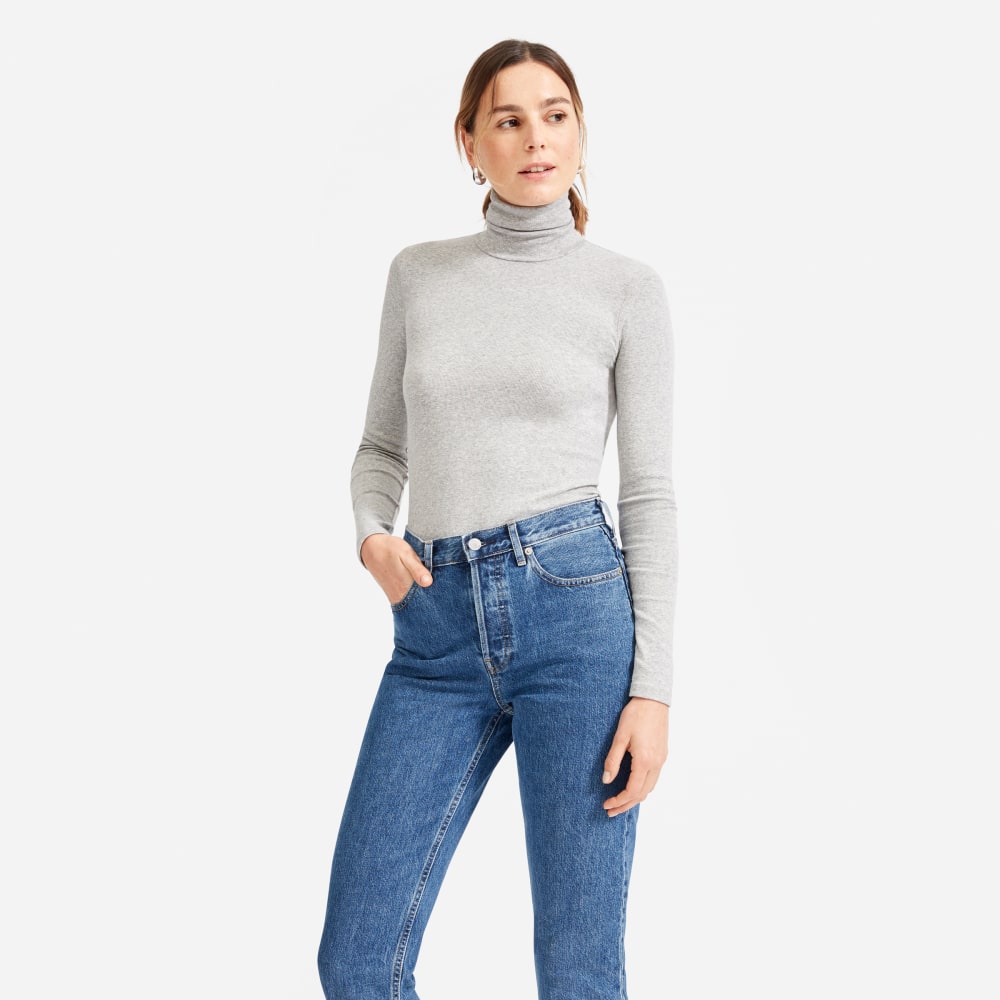 grey ribbed turtleneck
