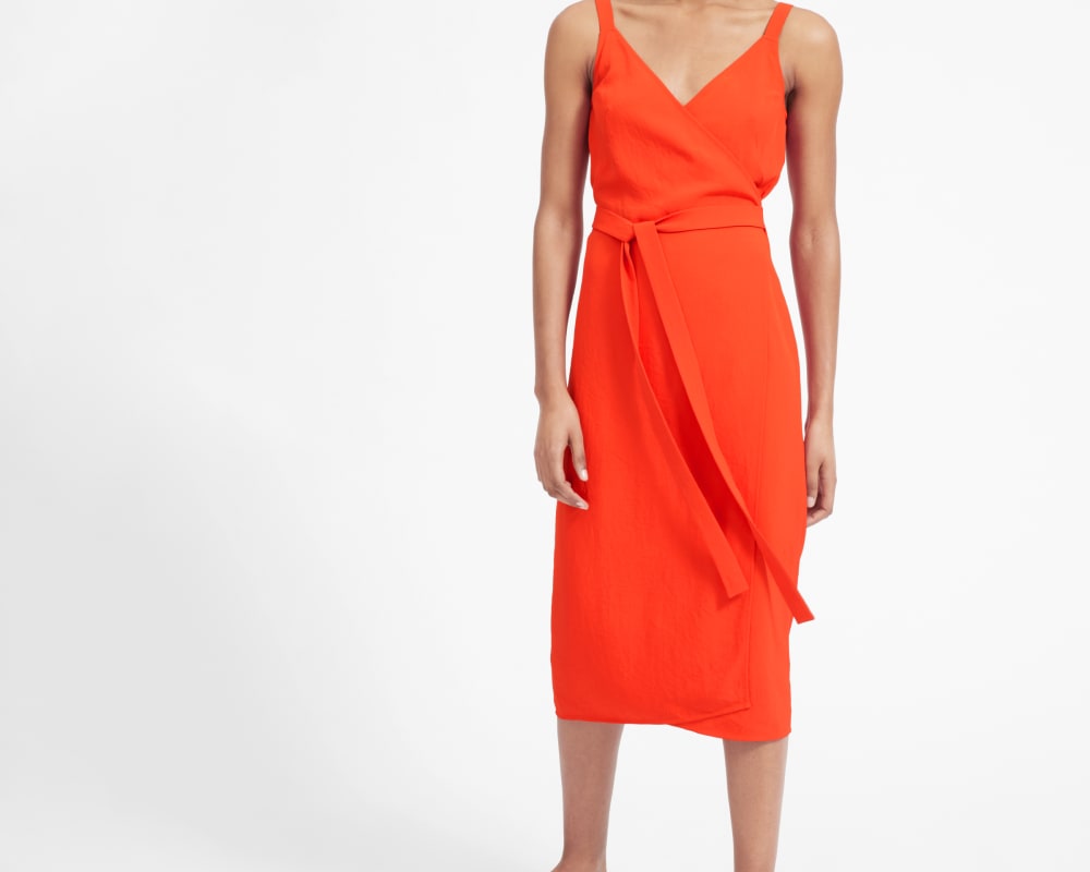everlane japanese goweave wrap dress