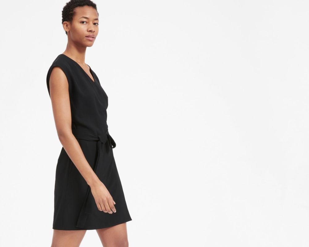 black wrap short dress