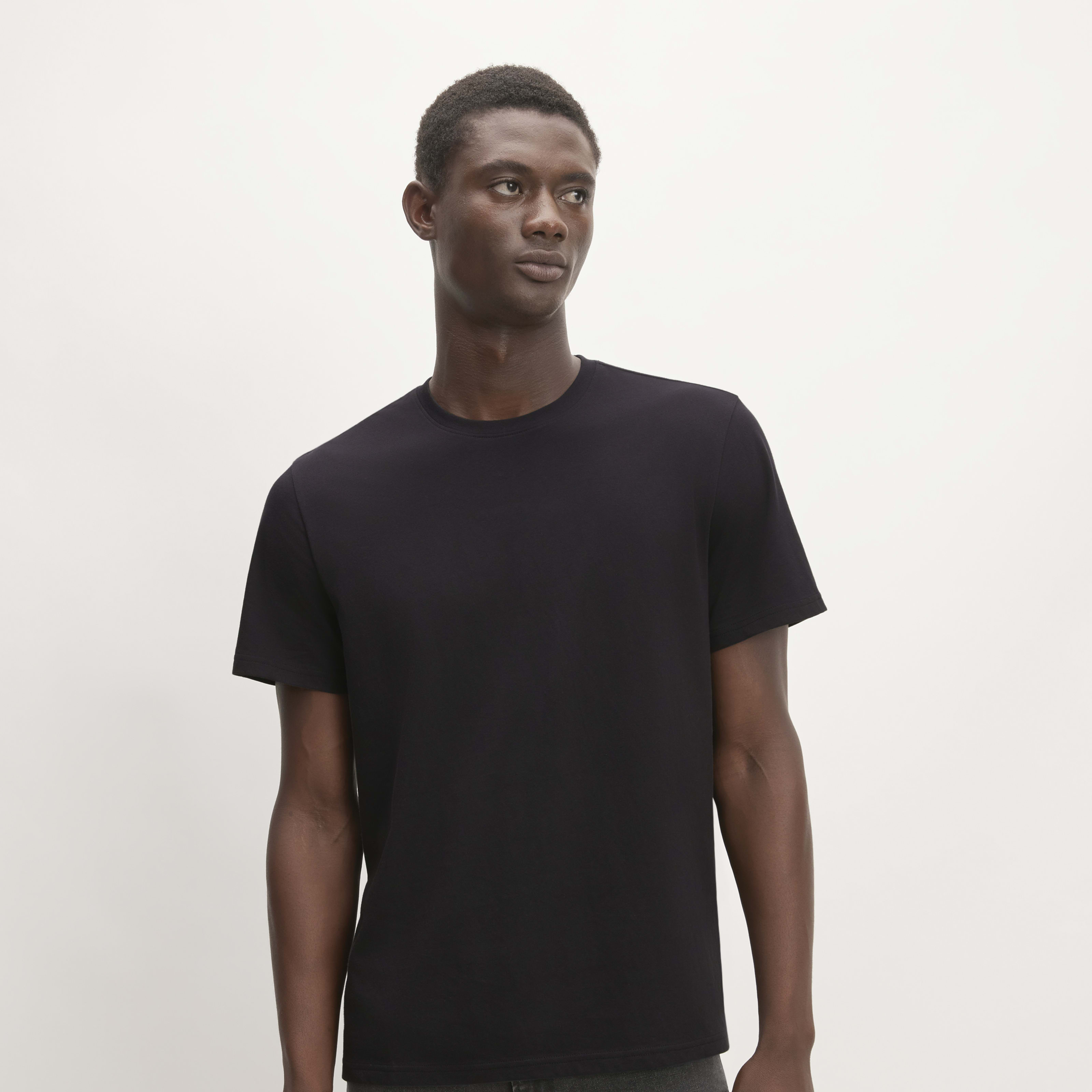 men's essential organic crew t-shirt by everlane in black, size xs