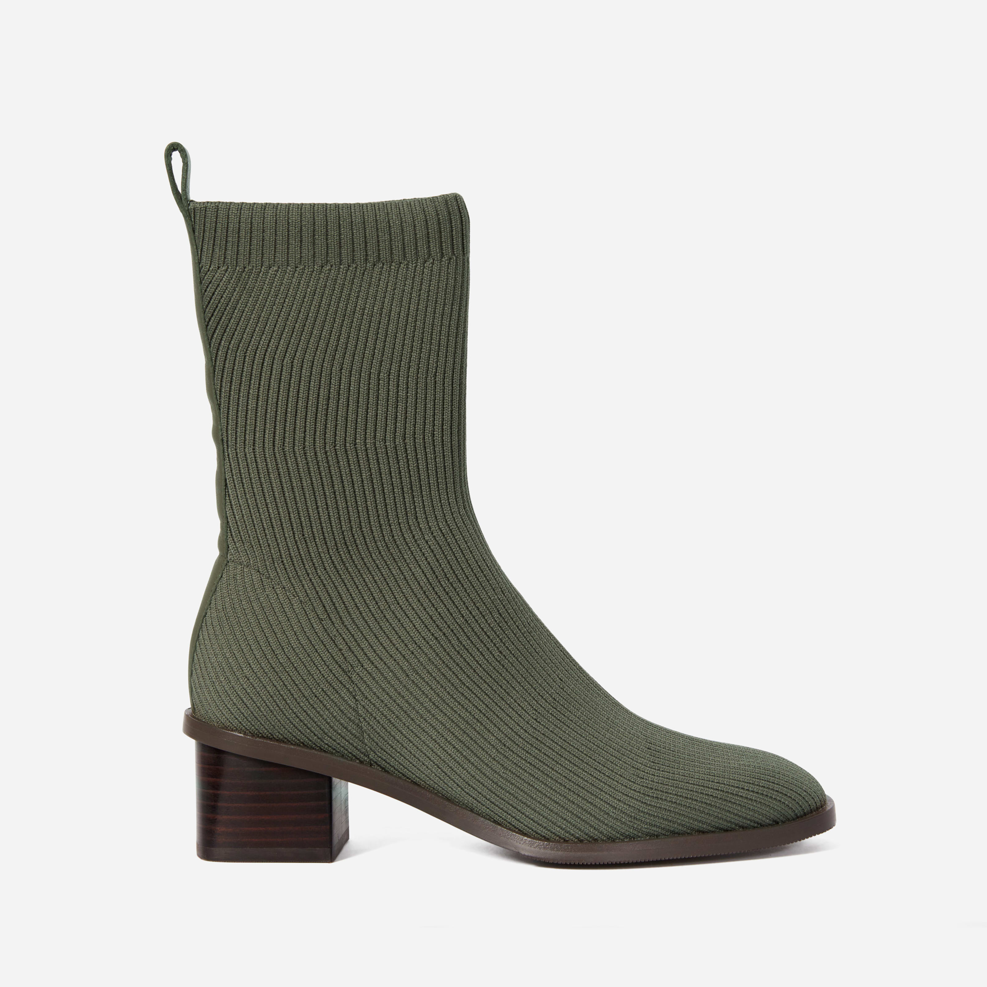 women's high-ankle glove boot in reknitâ® by everlane in caper green, size 5