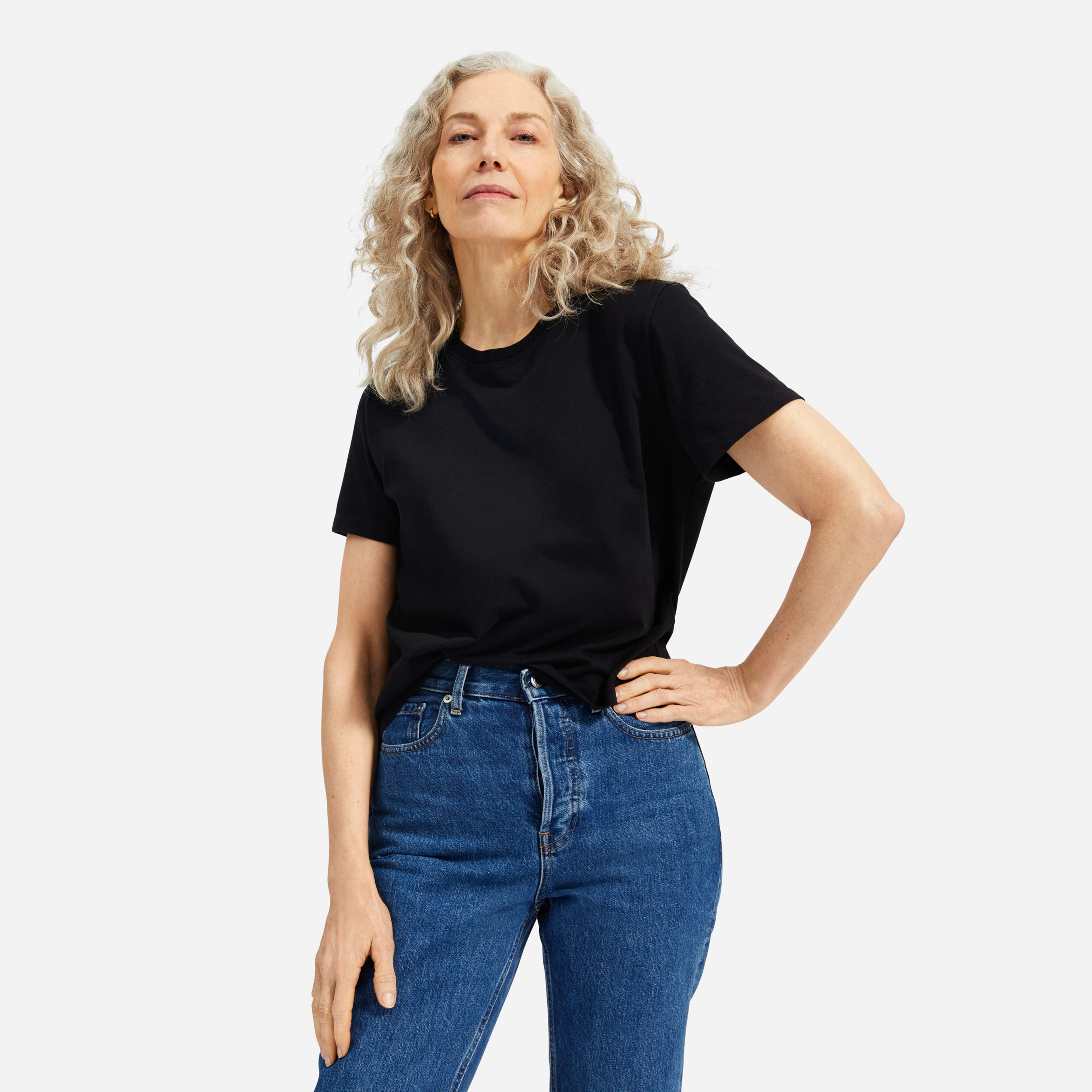 Women's Organic Cotton Box-Cut T-Shirt by Everlane in Black, Size XXXL