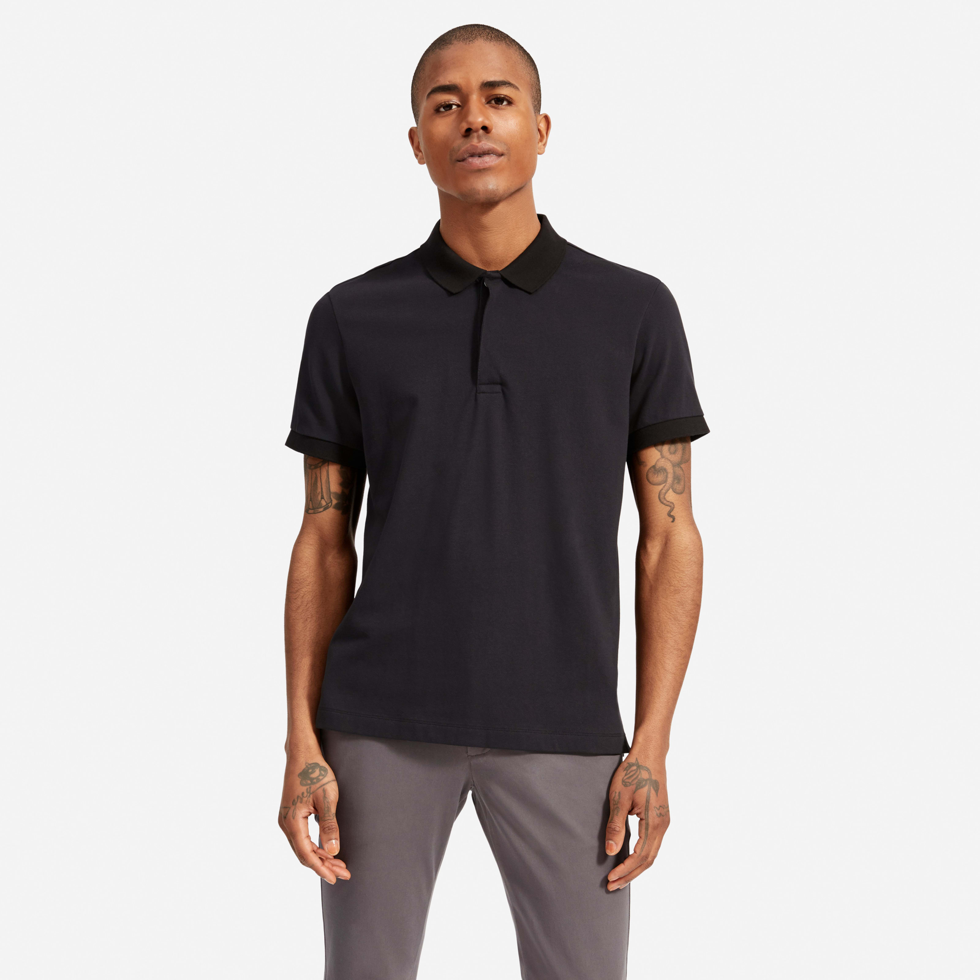 Men's Performance Polo T-Shirt By Everlane In Black, Size Xs