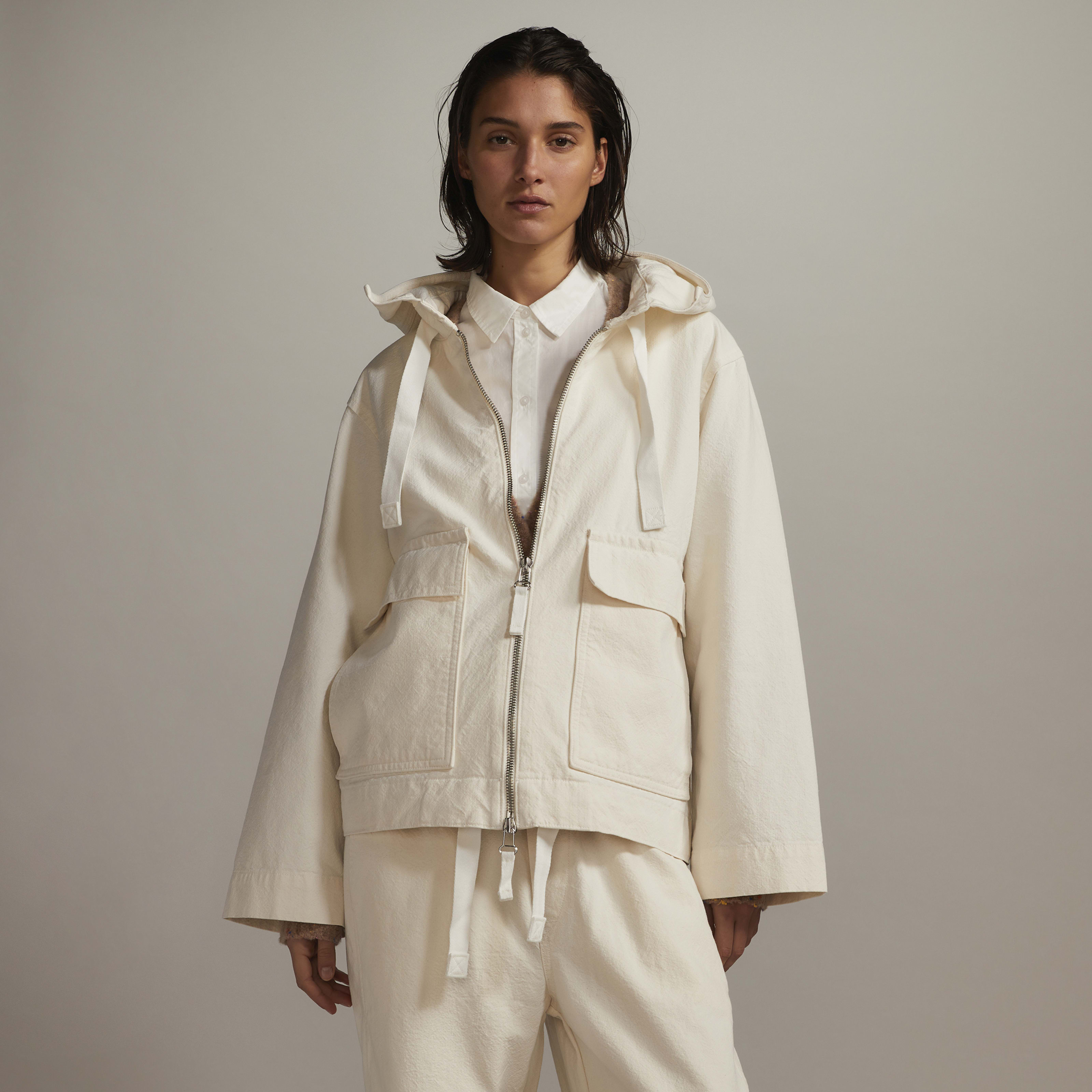 Women's Canvas Organic Cotton Anorak Jacket by Everlane in Bone White, Size XXS