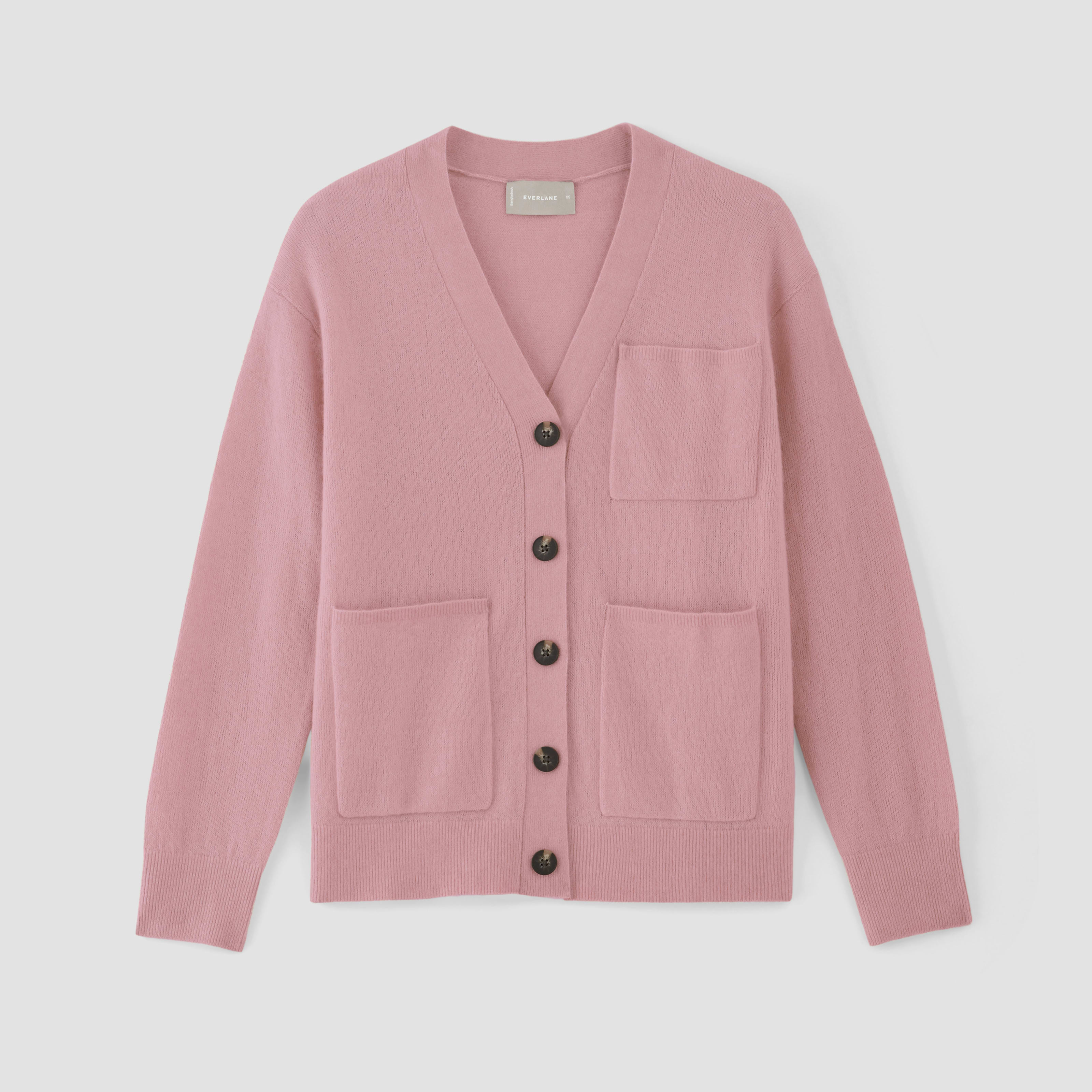 women's cozy-stretch relaxed cardigan by everlane in pink peony, size xxs