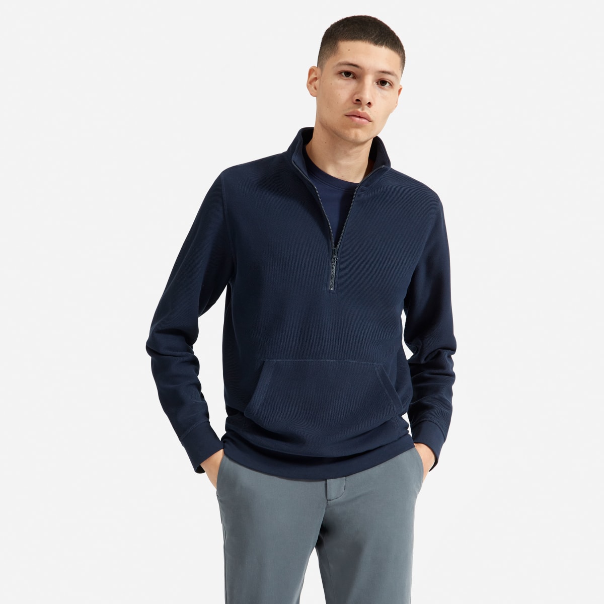 everlane fleece half zip