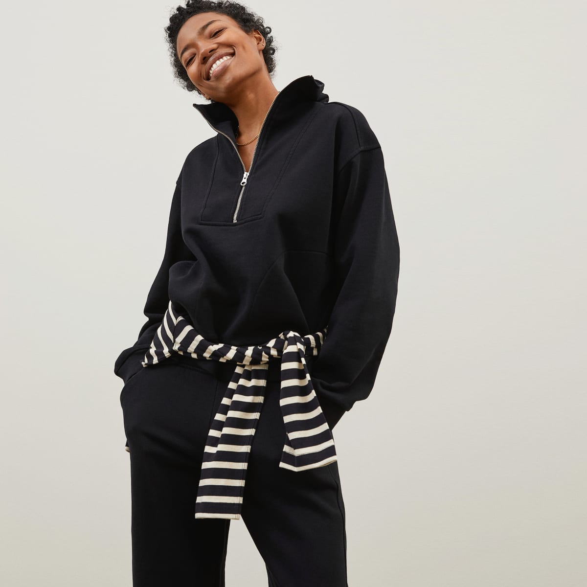 Áo sweater cổ khóa 'Track Half-Zip' của Everlane