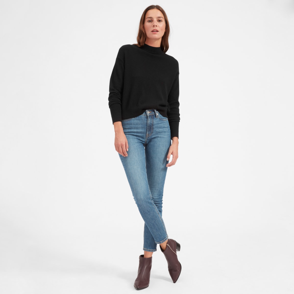 mock neck cashmere sweater