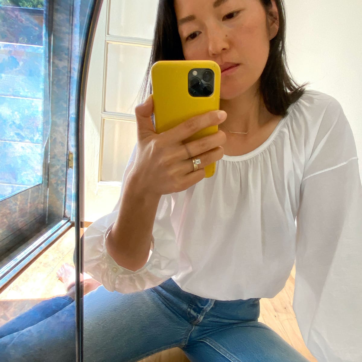 Everlane air ruched blouse clearance