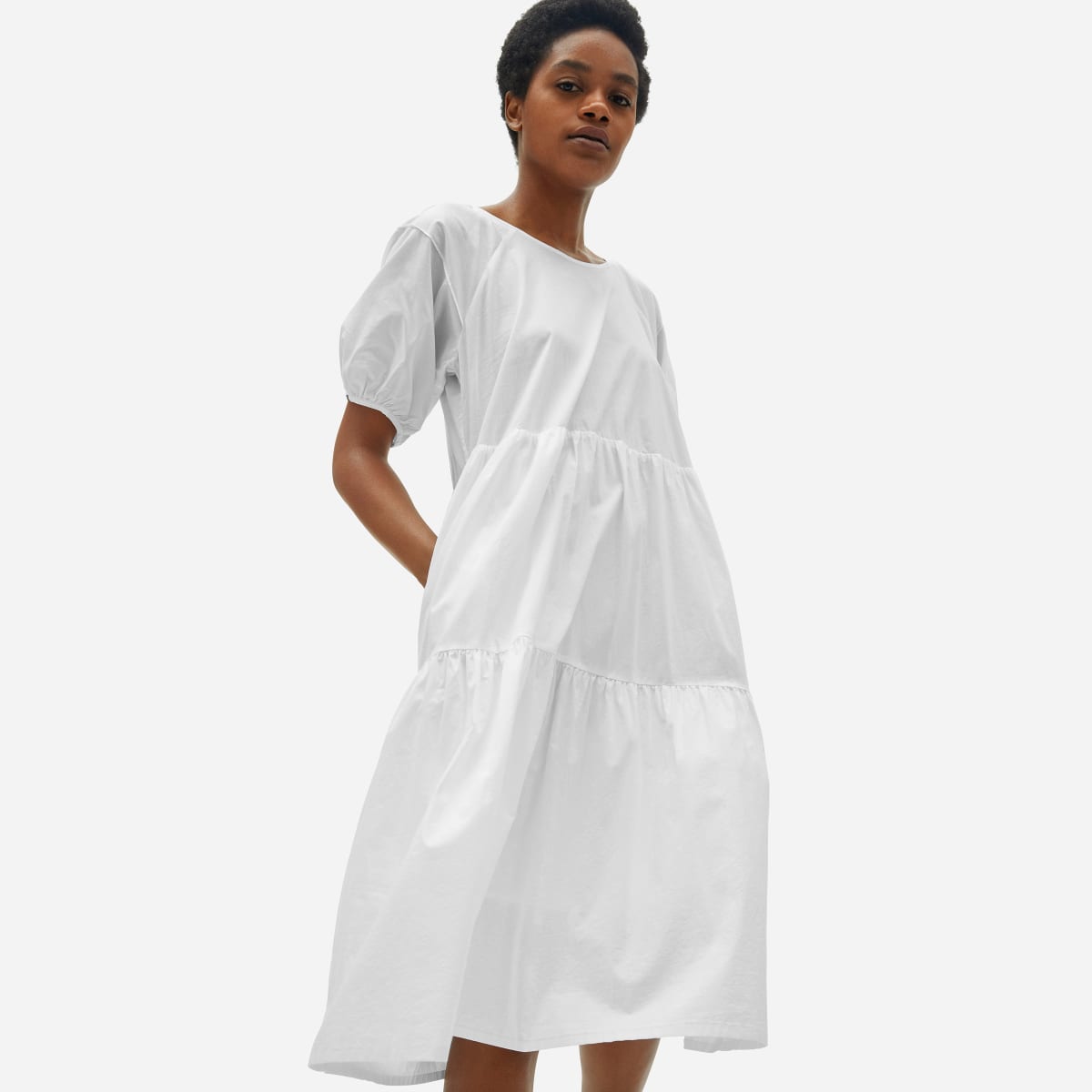 Everlane cotton tiered dress clearance
