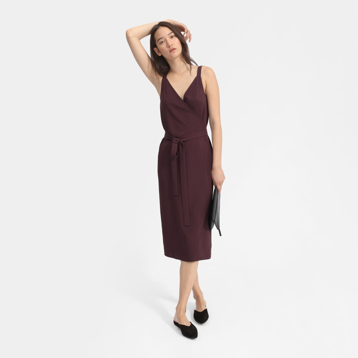 plum wrap dress