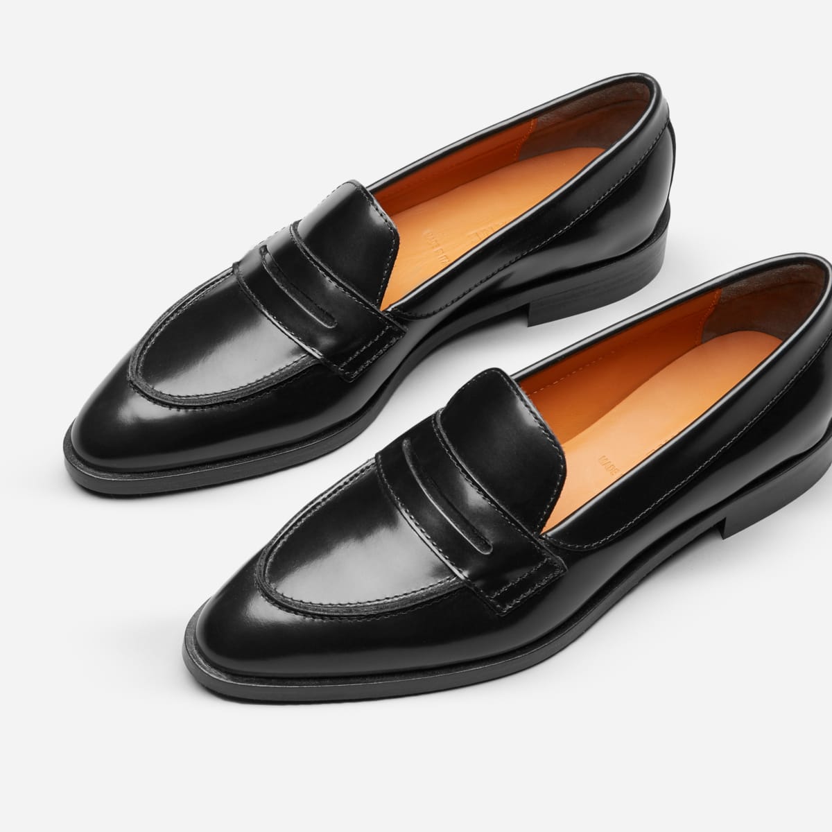 womens black penny loafer shoes