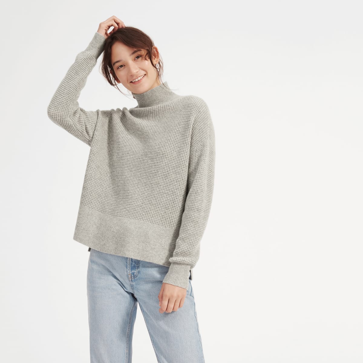 everlane waffle knit sweater